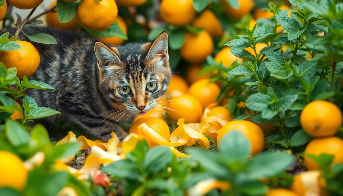 Les chats et les jardins : deux fruits qui éloignent les comportements indésirables